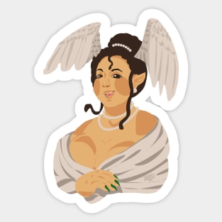 Medusa's Smile - Lineless Winged Gorgon Medusa Portrait Sticker